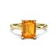 1 - Lucia 2.39 ctw Citrine Emerald Shape (9x7 mm) Hidden Halo accented Natural Diamond Engagement Ring 