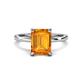 1 - Lucia 2.39 ctw Citrine Emerald Shape (9x7 mm) Hidden Halo accented Natural Diamond Engagement Ring 