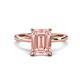 1 - Lucia 2.39 ctw Morganite Emerald Shape (9x7 mm) Hidden Halo accented Natural Diamond Engagement Ring 