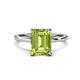 1 - Lucia 2.59 ctw Peridot Emerald Shape (9x7 mm) Hidden Halo accented Natural Diamond Engagement Ring 