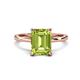 1 - Lucia 2.59 ctw Peridot Emerald Shape (9x7 mm) Hidden Halo accented Natural Diamond Engagement Ring 