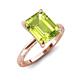 3 - Lucia 2.59 ctw Peridot Emerald Shape (9x7 mm) Hidden Halo accented Natural Diamond Engagement Ring 