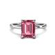 1 - Lucia 2.99 ctw Pink Tourmaline Emerald Shape (9x7 mm) Hidden Halo accented Natural Diamond Engagement Ring 