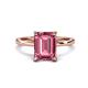 1 - Lucia 2.99 ctw Pink Tourmaline Emerald Shape (9x7 mm) Hidden Halo accented Natural Diamond Engagement Ring 