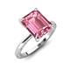 3 - Lucia 2.99 ctw Pink Tourmaline Emerald Shape (9x7 mm) Hidden Halo accented Natural Diamond Engagement Ring 