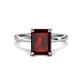 1 - Lucia 3.14 ctw Red Garnet Emerald Shape (9x7 mm) Hidden Halo accented Natural Diamond Engagement Ring 
