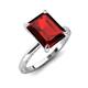 3 - Lucia 3.14 ctw Red Garnet Emerald Shape (9x7 mm) Hidden Halo accented Natural Diamond Engagement Ring 