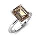 3 - Lucia 2.39 ctw Smoky Quartz Emerald Shape (9x7 mm) Hidden Halo accented Natural Diamond Engagement Ring 