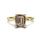 1 - Lucia 2.39 ctw Smoky Quartz Emerald Shape (9x7 mm) Hidden Halo accented Natural Diamond Engagement Ring 