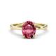1 - Lucia 2.24 ctw Pink Tourmaline Oval Shape (9x7 mm) Hidden Halo accented Natural Diamond Engagement Ring 