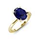 3 - Lucia 2.66 ctw Created Blue Sapphire Oval Shape (9x7 mm) Hidden Halo accented Natural Diamond Engagement Ring 