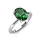 3 - Lucia 1.84 ctw Created Emerald Oval Shape (9x7 mm) Hidden Halo accented Natural Diamond Engagement Ring 