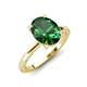 3 - Lucia 1.84 ctw Created Emerald Oval Shape (9x7 mm) Hidden Halo accented Natural Diamond Engagement Ring 