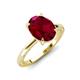 3 - Lucia 2.66 ctw Created Ruby Oval Shape (9x7 mm) Hidden Halo accented Natural Diamond Engagement Ring 