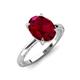 3 - Lucia 2.66 ctw Created Ruby Oval Shape (9x7 mm) Hidden Halo accented Natural Diamond Engagement Ring 