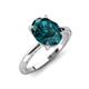 3 - Lucia 2.54 ctw London Blue Topaz Oval Shape (9x7 mm) Hidden Halo accented Natural Diamond Engagement Ring 