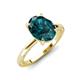3 - Lucia 2.54 ctw London Blue Topaz Oval Shape (9x7 mm) Hidden Halo accented Natural Diamond Engagement Ring 