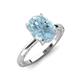 3 - Lucia 1.89 ctw Aquamarine Oval Shape (9x7 mm) Hidden Halo accented Natural Diamond Engagement Ring 