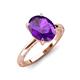 3 - Lucia 1.84 ctw Amethyst Oval Shape (9x7 mm) Hidden Halo accented Natural Diamond Engagement Ring 