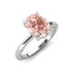 3 - Lucia 1.75 ctw Morganite Oval Shape (9x7 mm) Hidden Halo accented Natural Diamond Engagement Ring 