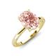 3 - Lucia 1.75 ctw Morganite Oval Shape (9x7 mm) Hidden Halo accented Natural Diamond Engagement Ring 