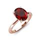 3 - Lucia 2.34 ctw Red Garnet Oval Shape (9x7 mm) Hidden Halo accented Natural Diamond Engagement Ring 