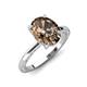 3 - Lucia 1.89 ctw Smoky Quartz Oval Shape (9x7 mm) Hidden Halo accented Natural Diamond Engagement Ring 