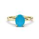 1 - Lucia 1.64 ctw Turquoise Oval Shape (9x7 mm) Hidden Halo accented Natural Diamond Engagement Ring 