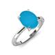 3 - Lucia 1.64 ctw Turquoise Oval Shape (9x7 mm) Hidden Halo accented Natural Diamond Engagement Ring 