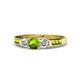 1 - Jamille 0.83 ctw Peridot (4.50 mm) and Lab Grown Diamond (3.50 mm) Three Stone accented Peridot Engagement Ring  