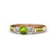 1 - Jamille 0.83 ctw Peridot (4.50 mm) and Lab Grown Diamond (3.50 mm) Three Stone accented Peridot Engagement Ring  