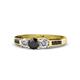 1 - Jamille 0.83 ctw Black Diamond (4.50 mm) and Lab Grown Diamond (3.50 mm) Three Stone accented Black Diamond Engagement Ring  