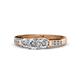 1 - Jamille 0.77 ctw Diamond (4.50 mm) and Lab Grown Diamond (3.50 mm) Three Stone accented Diamond Engagement Ring  