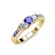 2 - Jamille 0.75 ctw Tanzanite (4.50 mm) and Lab Grown Diamond (3.50 mm) Three Stone accented Tanzanite Engagement Ring  