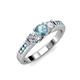 2 - Jamille 0.76 ctw Aquamarine (4.50 mm) and Lab Grown Diamond (3.50 mm) Three Stone accented Aquamarine Engagement Ring  