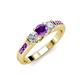 2 - Jamille 0.76 ctw Amethyst (4.50 mm) and Lab Grown Diamond (3.50 mm) Three Stone accented Amethyst Engagement Ring  