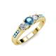 2 - Jamille 0.75 ctw Blue Topaz (4.50 mm) and Lab Grown Diamond (3.50 mm) Three Stone accented Blue Topaz Engagement Ring  