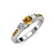 2 - Jamille 0.76 ctw Citrine (4.50 mm) and Lab Grown Diamond (3.50 mm) Three Stone accented Citrine Engagement Ring  