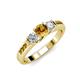 2 - Jamille 0.76 ctw Citrine (4.50 mm) and Lab Grown Diamond (3.50 mm) Three Stone accented Citrine Engagement Ring  