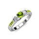 2 - Jamille 0.83 ctw Peridot (4.50 mm) and Lab Grown Diamond (3.50 mm) Three Stone accented Peridot Engagement Ring  