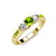 2 - Jamille 0.83 ctw Peridot (4.50 mm) and Lab Grown Diamond (3.50 mm) Three Stone accented Peridot Engagement Ring  