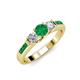 2 - Jamille 0.75 ctw Emerald (4.50 mm) and Lab Grown Diamond (3.50 mm) Three Stone accented Emerald Engagement Ring  