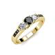 2 - Jamille 0.83 ctw Black Diamond (4.50 mm) and Lab Grown Diamond (3.50 mm) Three Stone accented Black Diamond Engagement Ring  