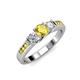 2 - Jamille 0.79 ctw Yellow Sapphire (4.50 mm) and Lab Grown Diamond (3.50 mm) Three Stone accented Yellow Sapphire Engagement Ring  