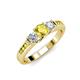 2 - Jamille 0.79 ctw Yellow Sapphire (4.50 mm) and Lab Grown Diamond (3.50 mm) Three Stone accented Yellow Sapphire Engagement Ring  