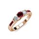 2 - Jamille 0.79 ctw Ruby (4.50 mm) and Lab Grown Diamond (3.50 mm) Three Stone accented Ruby Engagement Ring  