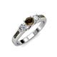 2 - Jamille 0.75 ctw Smoky Quartz (4.50 mm) and Lab Grown Diamond (3.50 mm) Three Stone accented Smoky Quartz Engagement Ring  