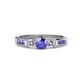 3 - Jamille 0.75 ctw Tanzanite (4.50 mm) and Lab Grown Diamond (3.50 mm) Three Stone accented Tanzanite Engagement Ring  