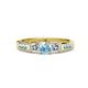 3 - Jamille 0.76 ctw Aquamarine (4.50 mm) and Lab Grown Diamond (3.50 mm) Three Stone accented Aquamarine Engagement Ring  