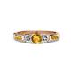 3 - Jamille 0.76 ctw Citrine (4.50 mm) and Lab Grown Diamond (3.50 mm) Three Stone accented Citrine Engagement Ring  